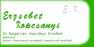 erzsebet kopcsanyi business card