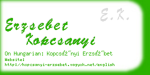 erzsebet kopcsanyi business card